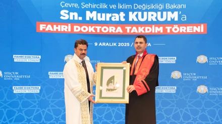 Bakan Murat Kurum’a Selçuk Üniversitesinde fahri doktora payesi takdim edildi